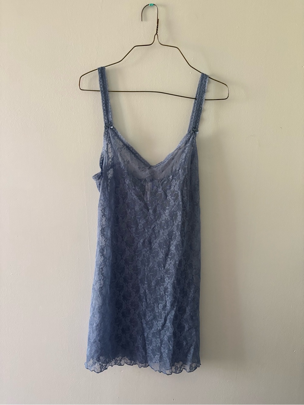 Lace Slip Chemise dress - Dusty Blue